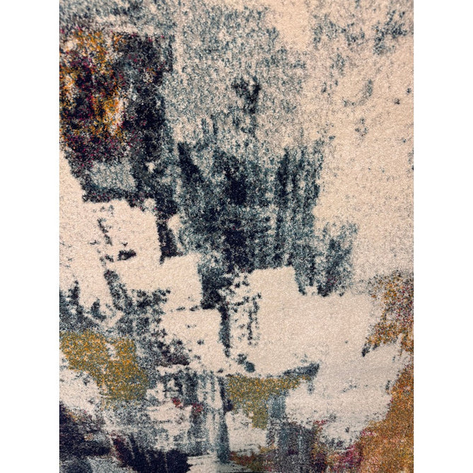 Nova NV22 Abstract Modern Abstract Durable Easy-Care Polypropylene Short Pile Mustard/Blue/Cream/Purple/Multicolour Rug-Asiatic Carpets-Rug Love - The Most Loved Rug Store