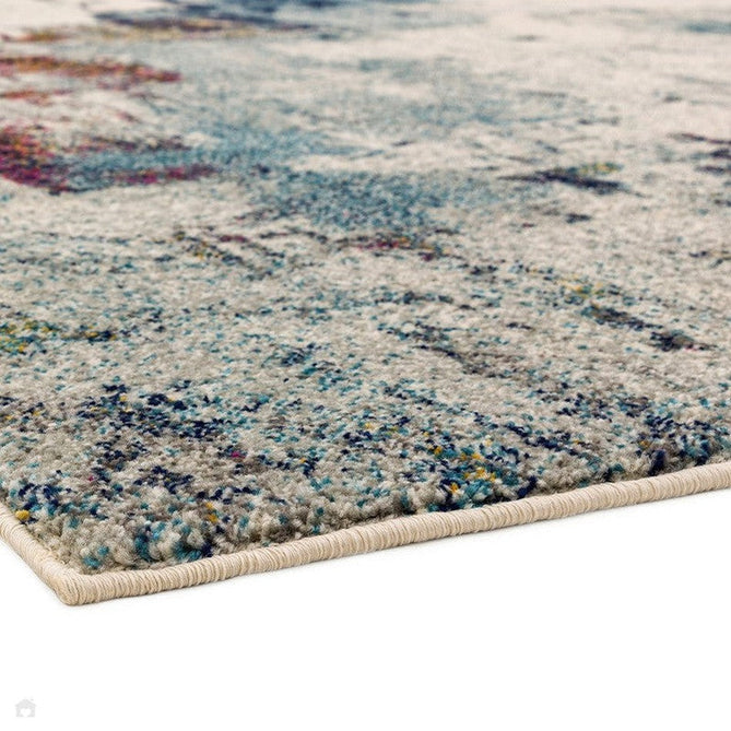 Nova NV22 Abstract Modern Abstract Durable Easy-Care Polypropylene Short Pile Mustard/Blue/Cream/Purple/Multicolour Rug-Asiatic Carpets-Rug Love - The Most Loved Rug Store
