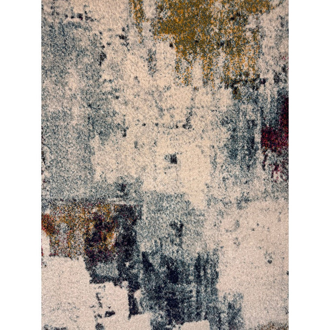 Nova NV22 Abstract Modern Abstract Durable Easy-Care Polypropylene Short Pile Mustard/Blue/Cream/Purple/Multicolour Rug-Asiatic Carpets-Rug Love - The Most Loved Rug Store