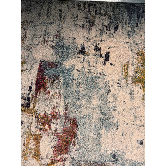 Nova NV22 Abstract Modern Abstract Durable Easy-Care Polypropylene Short Pile Mustard/Blue/Cream/Purple/Multicolour Rug-Asiatic Carpets-Rug Love - The Most Loved Rug Store
