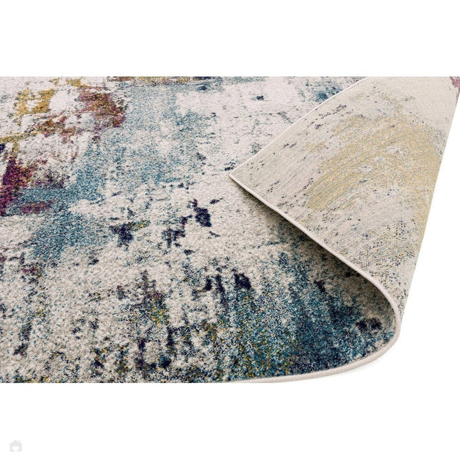 Nova NV22 Abstract Modern Abstract Durable Easy-Care Polypropylene Short Pile Mustard/Blue/Cream/Purple/Multicolour Rug-Asiatic Carpets-Rug Love - The Most Loved Rug Store