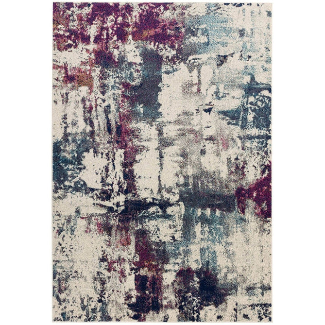 Nova NV23 Abstract Modern Abstract Durable Easy-Care Polypropylene Short Pile Navy Multicolour Rug-Asiatic Carpets-Rug Love - The Most Loved Rug Store