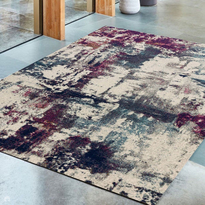 Nova NV23 Abstract Modern Abstract Durable Easy-Care Polypropylene Short Pile Navy Multicolour Rug-Asiatic Carpets-Rug Love - The Most Loved Rug Store
