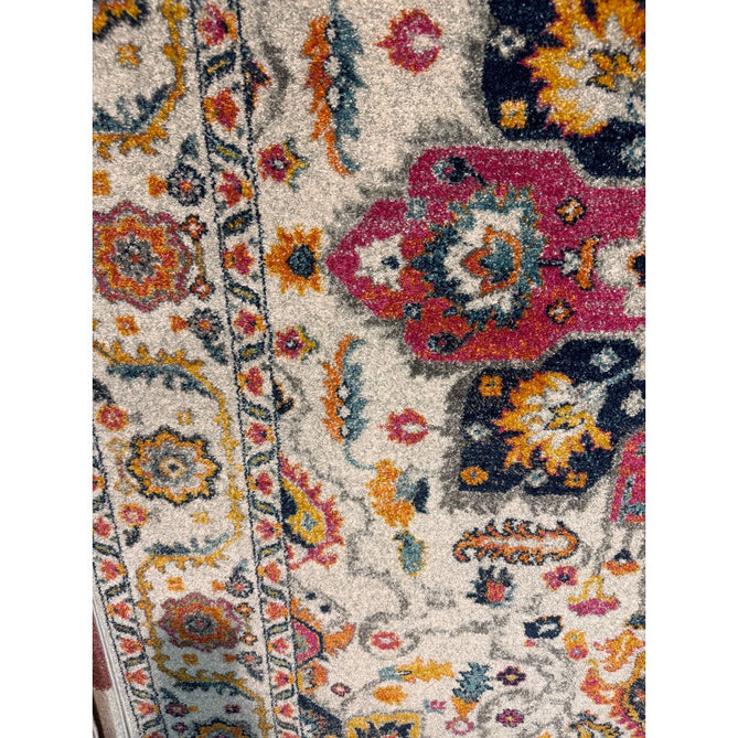 Nova NV24 Persian Traditional Medallion Border Durable Easy-Care Polypropylene Short Pile White/Multicolour Rug-Asiatic Carpets-Rug Love - The Most Loved Rug Store