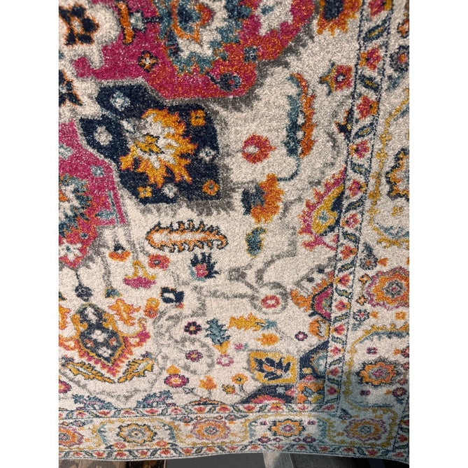 Nova NV24 Persian Traditional Medallion Border Durable Easy-Care Polypropylene Short Pile White/Multicolour Rug-Asiatic Carpets-Rug Love - The Most Loved Rug Store