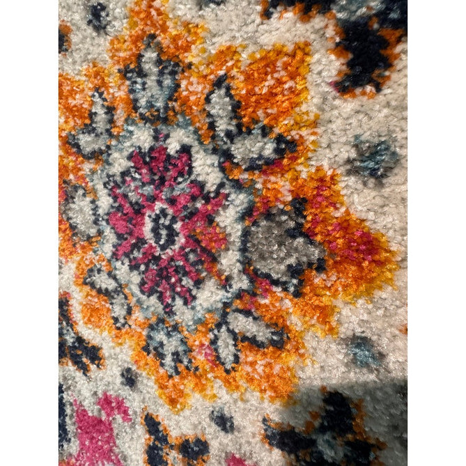 Nova NV24 Persian Traditional Medallion Border Durable Easy-Care Polypropylene Short Pile White/Multicolour Rug-Asiatic Carpets-Rug Love - The Most Loved Rug Store