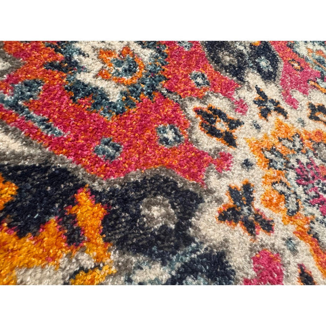 Nova NV24 Persian Traditional Medallion Border Durable Easy-Care Polypropylene Short Pile White/Multicolour Rug-Asiatic Carpets-Rug Love - The Most Loved Rug Store