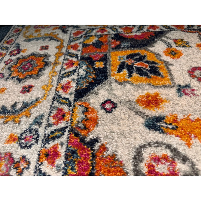 Nova NV24 Persian Traditional Medallion Border Durable Easy-Care Polypropylene Short Pile White/Multicolour Rug-Asiatic Carpets-Rug Love - The Most Loved Rug Store