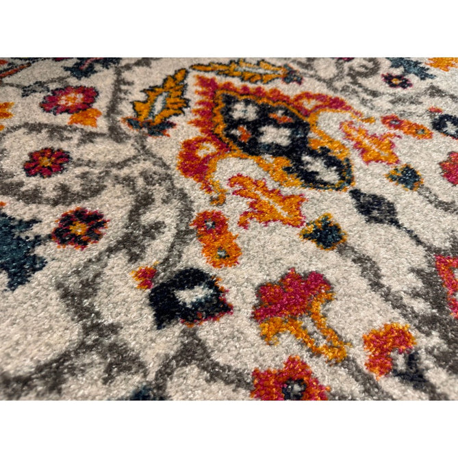 Nova NV24 Persian Traditional Medallion Border Durable Easy-Care Polypropylene Short Pile White/Multicolour Rug-Asiatic Carpets-Rug Love - The Most Loved Rug Store