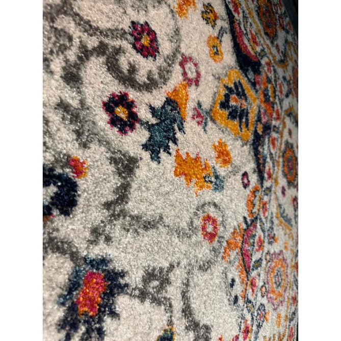 Nova NV24 Persian Traditional Medallion Border Durable Easy-Care Polypropylene Short Pile White/Multicolour Rug-Asiatic Carpets-Rug Love - The Most Loved Rug Store