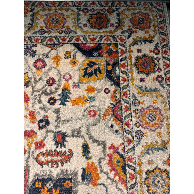 Nova NV24 Persian Traditional Medallion Border Durable Easy-Care Polypropylene Short Pile White/Multicolour Rug-Asiatic Carpets-Rug Love - The Most Loved Rug Store