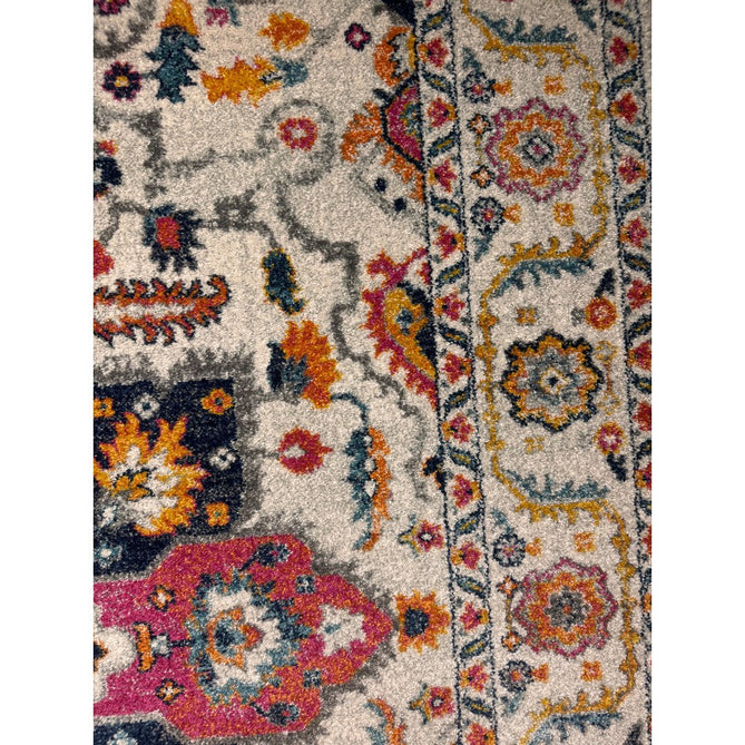 Nova NV24 Persian Traditional Medallion Border Durable Easy-Care Polypropylene Short Pile White/Multicolour Rug-Asiatic Carpets-Rug Love - The Most Loved Rug Store