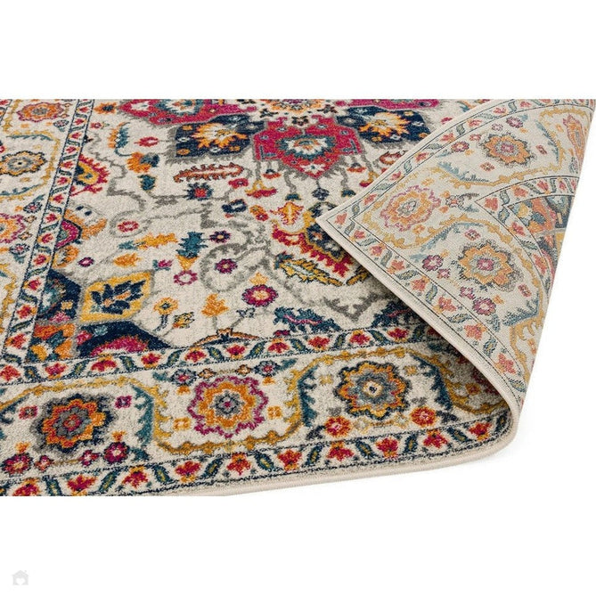 Nova NV24 Persian Traditional Medallion Border Durable Easy-Care Polypropylene Short Pile White/Multicolour Rug-Asiatic Carpets-Rug Love - The Most Loved Rug Store