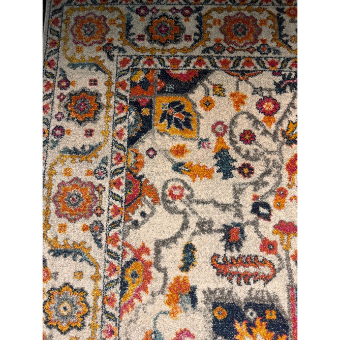 Nova NV24 Persian Traditional Medallion Border Durable Easy-Care Polypropylene Short Pile White/Multicolour Rug-Asiatic Carpets-Rug Love - The Most Loved Rug Store