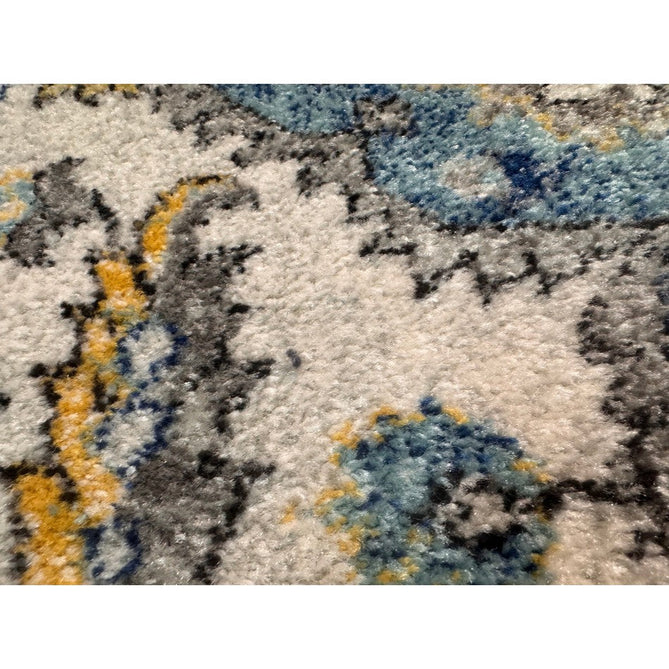 Nova NV25 Persian Traditional Medallion Border Durable Easy-Care Polypropylene Short Pile Blue/Cream/Yellow Rug-Asiatic Carpets-Rug Love - The Most Loved Rug Store