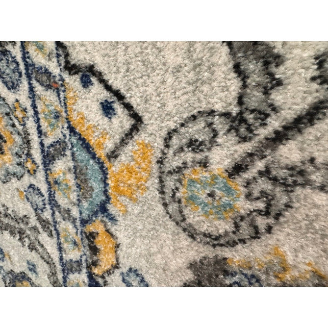 Nova NV25 Persian Traditional Medallion Border Durable Easy-Care Polypropylene Short Pile Blue/Cream/Yellow Rug-Asiatic Carpets-Rug Love - The Most Loved Rug Store