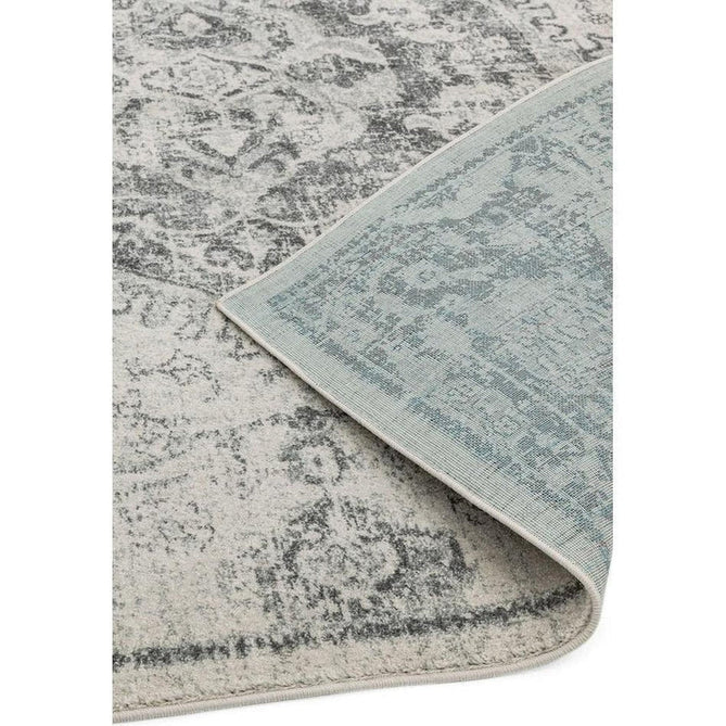 Nova NV26 Medallion Traditional Border Durable Easy-Care Polypropylene Short Pile Ivory/Grey Rug-Asiatic Carpets-Rug Love - The Most Loved Rug Store