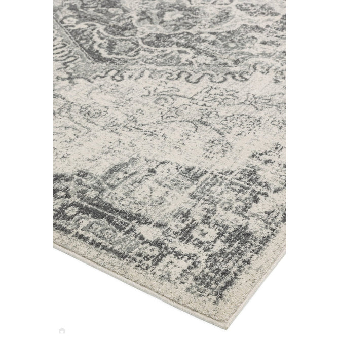 Nova NV26 Medallion Traditional Border Durable Easy-Care Polypropylene Short Pile Ivory/Grey Rug-Asiatic Carpets-Rug Love - The Most Loved Rug Store