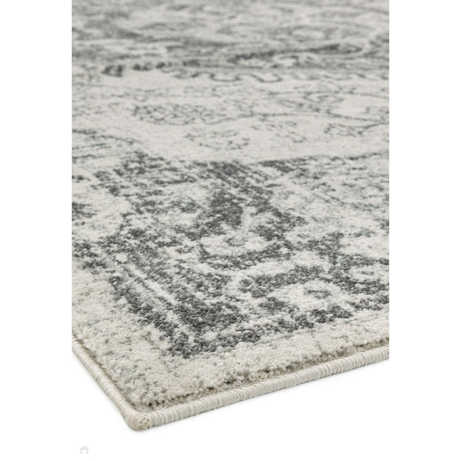Nova NV26 Medallion Traditional Border Durable Easy-Care Polypropylene Short Pile Ivory/Grey Rug-Asiatic Carpets-Rug Love - The Most Loved Rug Store