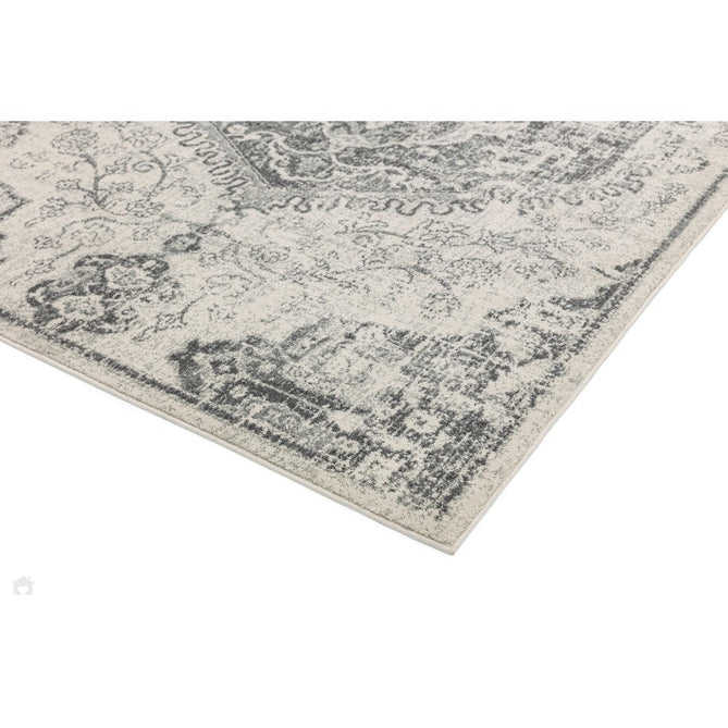 Nova NV26 Medallion Traditional Border Durable Easy-Care Polypropylene Short Pile Ivory/Grey Rug-Asiatic Carpets-Rug Love - The Most Loved Rug Store