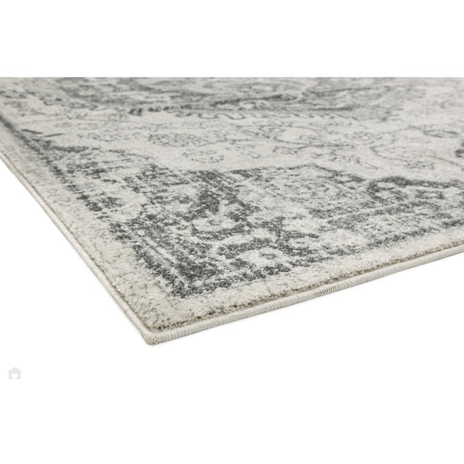 Nova NV26 Medallion Traditional Border Durable Easy-Care Polypropylene Short Pile Ivory/Grey Rug-Asiatic Carpets-Rug Love - The Most Loved Rug Store