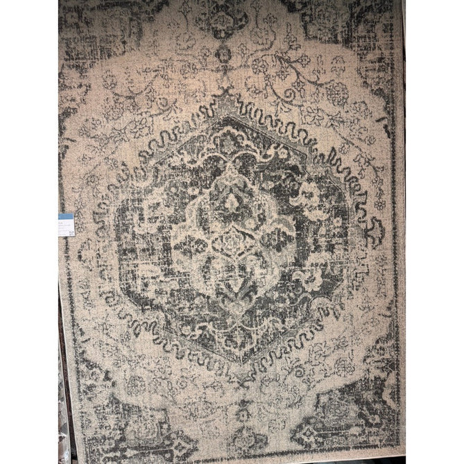Nova NV26 Medallion Traditional Border Durable Easy-Care Polypropylene Short Pile Ivory/Grey Rug-Asiatic Carpets-Rug Love - The Most Loved Rug Store