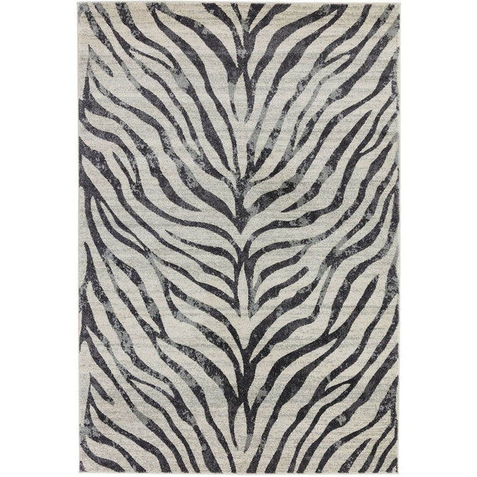 Nova NV27 Zebra Modern Abstract Durable Easy-Care Polypropylene Short Pile Ivory/Grey/Black Rug-Asiatic Carpets-Rug Love - The Most Loved Rug Store