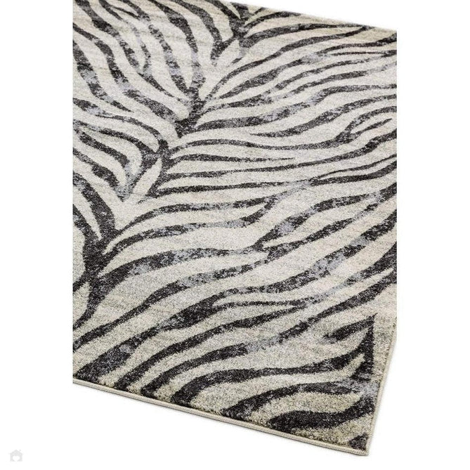 Nova NV27 Zebra Modern Abstract Durable Easy-Care Polypropylene Short Pile Ivory/Grey/Black Rug-Asiatic Carpets-Rug Love - The Most Loved Rug Store