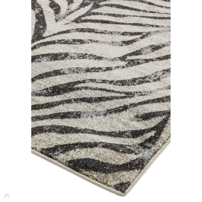 Nova NV27 Zebra Modern Abstract Durable Easy-Care Polypropylene Short Pile Ivory/Grey/Black Rug-Asiatic Carpets-Rug Love - The Most Loved Rug Store