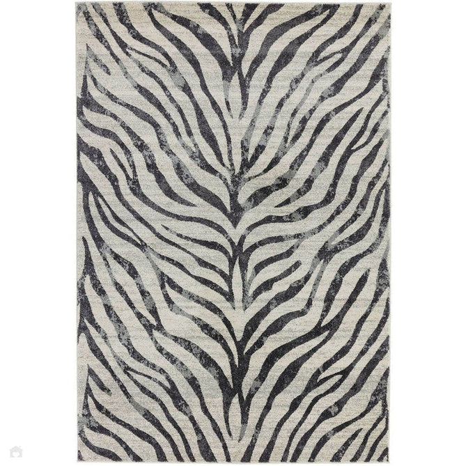 Nova NV27 Zebra Modern Abstract Durable Easy-Care Polypropylene Short Pile Ivory/Grey/Black Rug-Asiatic Carpets-Rug Love - The Most Loved Rug Store