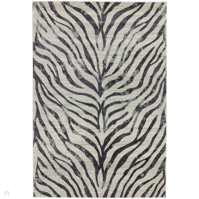 Nova NV27 Zebra Modern Abstract Durable Easy-Care Polypropylene Short Pile Ivory/Grey/Black Rug-Asiatic Carpets-Rug Love - The Most Loved Rug Store