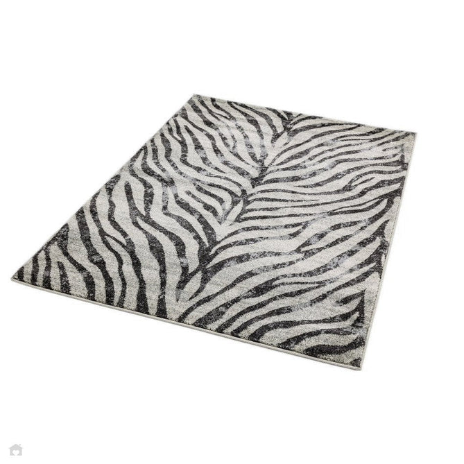 Nova NV27 Zebra Modern Abstract Durable Easy-Care Polypropylene Short Pile Ivory/Grey/Black Rug-Asiatic Carpets-Rug Love - The Most Loved Rug Store