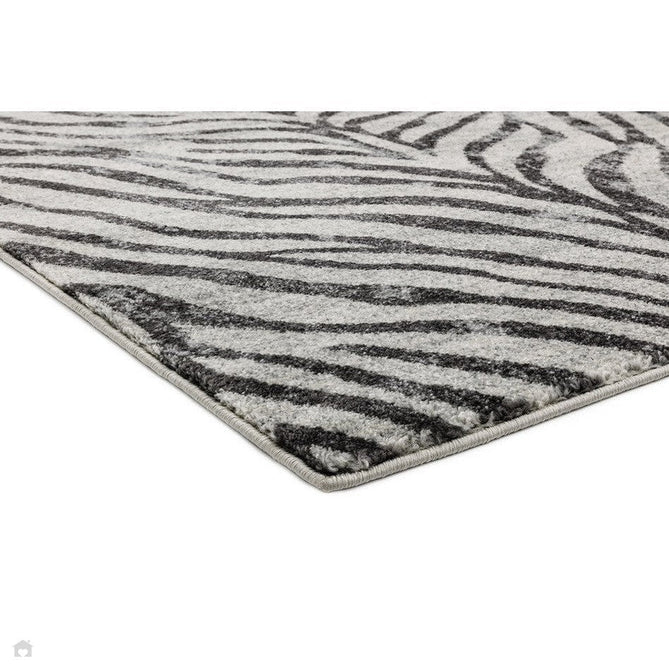 Nova NV27 Zebra Modern Abstract Durable Easy-Care Polypropylene Short Pile Ivory/Grey/Black Rug-Asiatic Carpets-Rug Love - The Most Loved Rug Store