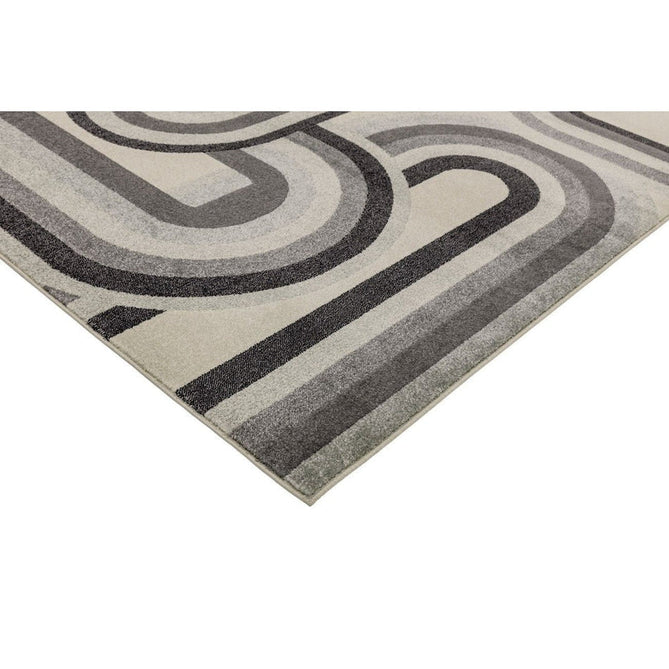 Nova NV29 Retro Modern Abstract Durable Easy-Care Polypropylene Short Pile Grey Rug-Asiatic Carpets-Rug Love - The Most Loved Rug Store