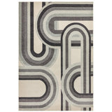 Nova NV29 Retro Modern Geometric Durable Easy-Care Polypropylene Short Pile Ivory Beige/Grey Rug