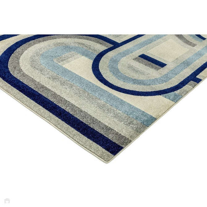 Nova NV30 Retro Modern Geometric Durable Easy-Care Polypropylene Short Pile Ivory Beige/Blue/Grey Rug-Asiatic Carpets-Rug Love - The Most Loved Rug Store