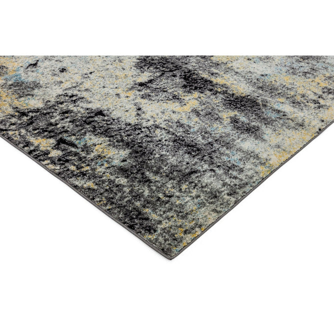 Nova NV32 Abstract Modern Abstract Durable Easy-Care Polypropylene Short Pile Charcoal/Blue/Yellow/Neutral Rug-Asiatic Carpets-Rug Love - The Most Loved Rug Store