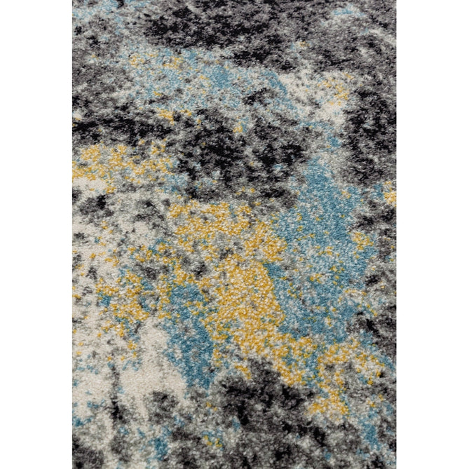 Nova NV32 Abstract Modern Abstract Durable Easy-Care Polypropylene Short Pile Charcoal/Blue/Yellow/Neutral Rug-Asiatic Carpets-Rug Love - The Most Loved Rug Store