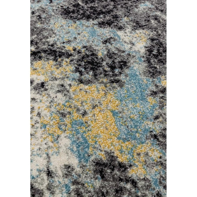 Nova NV32 Abstract Modern Abstract Durable Easy-Care Polypropylene Short Pile Charcoal/Blue/Yellow/Neutral Rug-Asiatic Carpets-Rug Love - The Most Loved Rug Store