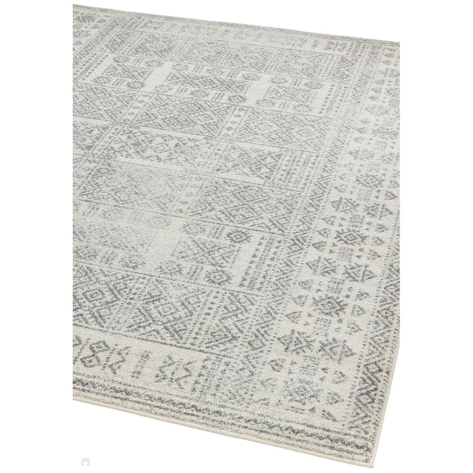 Nova NV33 Tribal Modern Abstract Durable Easy-Care Polypropylene Short Pile Pale Grey/Charcoal Grey/Ivory/Stone Rug-Asiatic Carpets-Rug Love - The Most Loved Rug Store