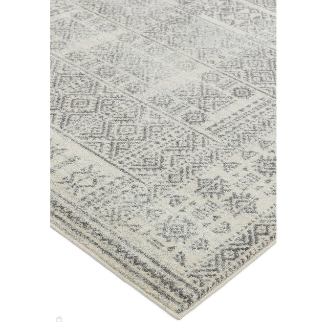 Nova NV33 Tribal Modern Abstract Durable Easy-Care Polypropylene Short Pile Pale Grey/Charcoal Grey/Ivory/Stone Rug-Asiatic Carpets-Rug Love - The Most Loved Rug Store