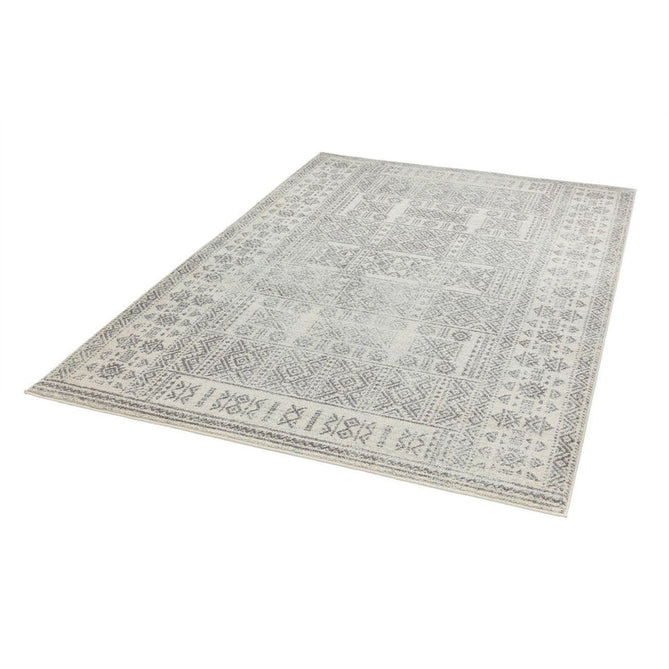 Nova NV33 Tribal Modern Abstract Durable Easy-Care Polypropylene Short Pile Pale Grey/Charcoal Grey/Ivory/Stone Rug-Asiatic Carpets-Rug Love - The Most Loved Rug Store