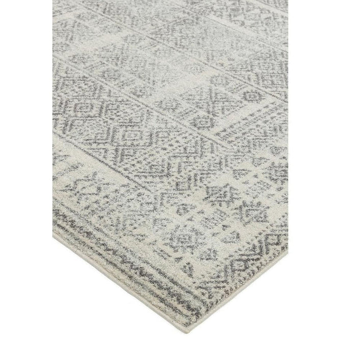 Nova NV33 Tribal Modern Abstract Durable Easy-Care Polypropylene Short Pile Pale Grey/Charcoal Grey/Ivory/Stone Rug-Asiatic Carpets-Rug Love - The Most Loved Rug Store