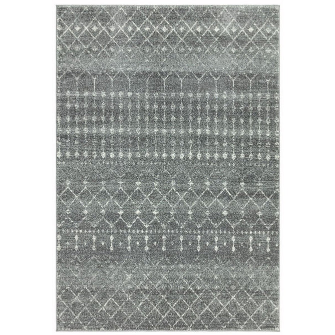 Nova NV34 Nomadic Modern Tribal Durable Easy-Care Polypropylene Short Pile Grey Rug-Asiatic Carpets-Rug Love - The Most Loved Rug Store