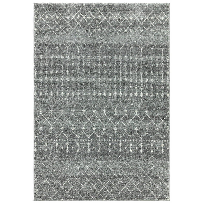 Nova NV34 Nomadic Modern Tribal Durable Easy-Care Polypropylene Short Pile Grey Rug-Asiatic Carpets-Rug Love - The Most Loved Rug Store