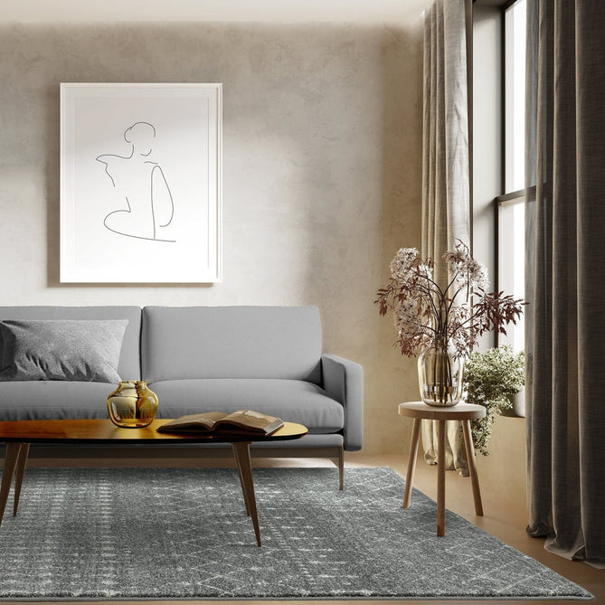 Nova NV34 Nomadic Modern Tribal Durable Easy-Care Polypropylene Short Pile Grey Rug-Asiatic Carpets-Rug Love - The Most Loved Rug Store