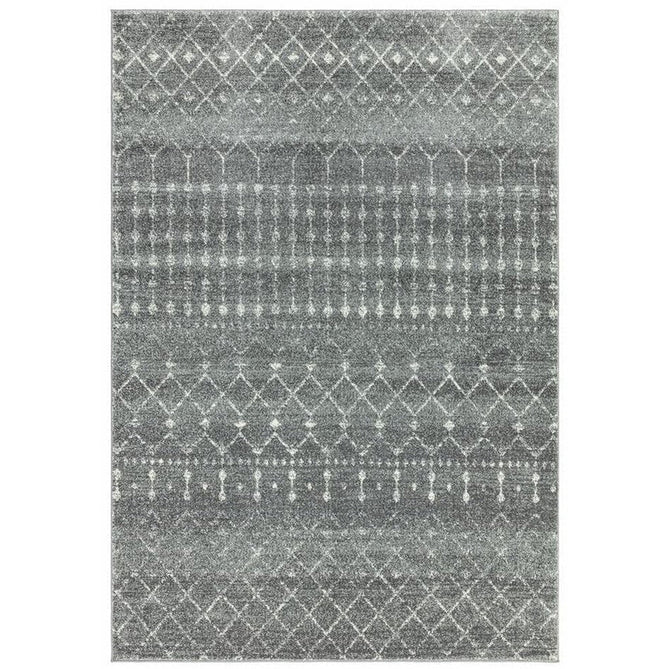 Nova NV34 Nomadic Modern Tribal Durable Easy-Care Polypropylene Short Pile Grey Rug-Asiatic Carpets-Rug Love - The Most Loved Rug Store