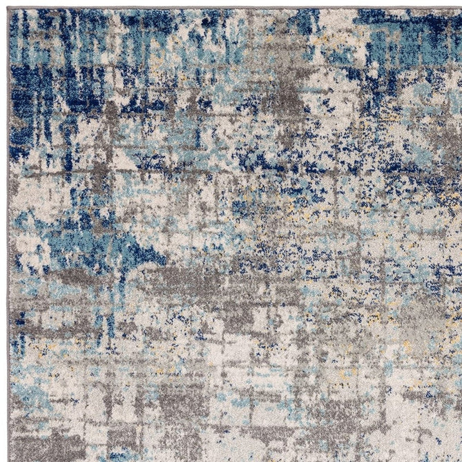 Nova NV40 Illusion Modern Abstract Durable Easy-Care Polypropylene Short Pile Blue/Grey/Yellow Rug-Asiatic Carpets-Rug Love - The Most Loved Rug Store