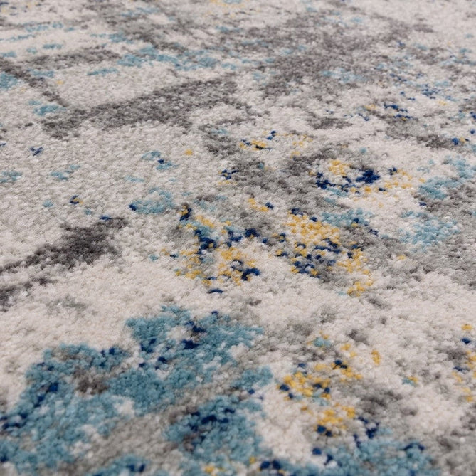 Nova NV40 Illusion Modern Abstract Durable Easy-Care Polypropylene Short Pile Blue/Grey/Yellow Rug-Asiatic Carpets-Rug Love - The Most Loved Rug Store