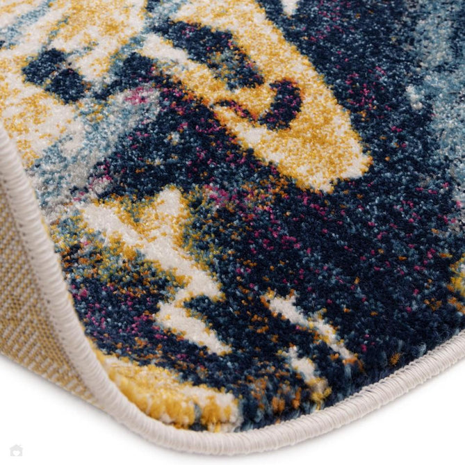 Nova Sonic NV41 Modern Abstract Durable Easy-Care Polypropylene Short Pile Ivory/Navy/Mustard/Sky Blue/Multicolour Rug-Asiatic Carpets-Rug Love - The Most Loved Rug Store